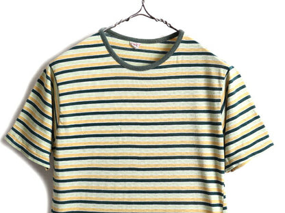 70s USA製 ビンテージ ■ Stratford ボーダー リブ編み 半袖 Tシャツ ( M メンズ XS レディース S 程) 70年代 シングルステッチ ボーダーT