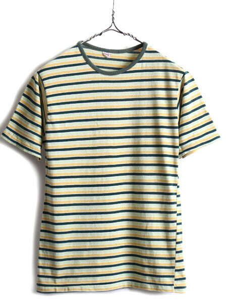 70s USA製 ビンテージ ■ Stratford ボーダー リブ編み 半袖 Tシャツ ( M メンズ XS レディース S 程) 70年代 シングルステッチ ボーダーT