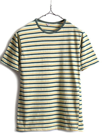 70s USA製 ビンテージ ■ Stratford ボーダー リブ編み 半袖 Tシャツ ( M メンズ XS レディース S 程) 70年代 シングルステッチ ボーダーT