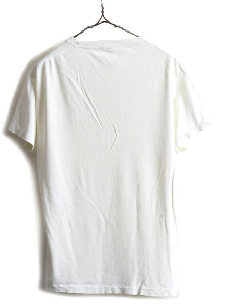 80s 90s USA製 ■ JOCKEY Vネック 無地 半袖 Tシャツ ( L メンズ 小さめ M ) 古着 80年代 90年代 ジョッキー シングルステッチ 白 ホワイト