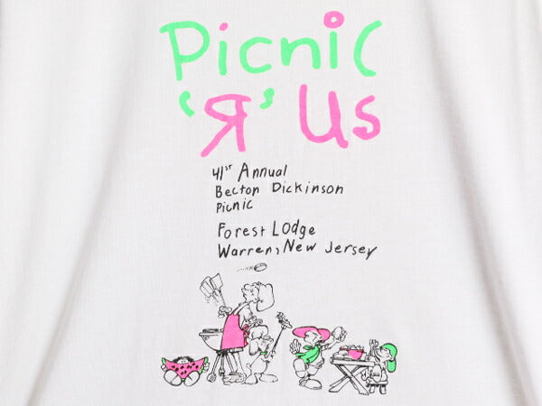 80s USA製 キャラクター イラスト プリント Tシャツ メンズ XL 小さめ L 程 80年代 ヴィンテージ 企業物 シングルステッチ グラフィック 白