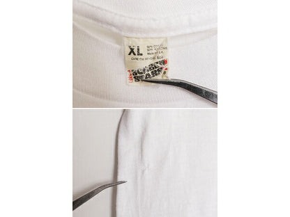 80s USA製 キャラクター イラスト プリント Tシャツ メンズ XL 小さめ L 程 80年代 ヴィンテージ 企業物 シングルステッチ グラフィック 白