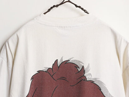 90s ワーナー タズマニアンデビル 両面 プリント 半袖 Tシャツ メンズ L / 古着 90年代 オールド キャラクター イラスト ヘビーウェイト 白