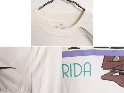 90s ワーナー タズマニアンデビル 両面 プリント 半袖 Tシャツ メンズ L / 古着 90年代 オールド キャラクター イラスト ヘビーウェイト 白