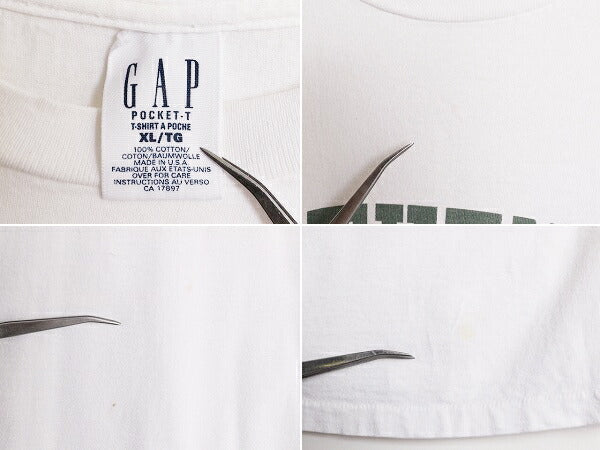 90s USA製 OLD GAP 2段 プリント Tシャツ メンズ XL / 90年代 オールド ギャップ カプセル シングルステッチ ヘビーウェイト 大きいサイズ