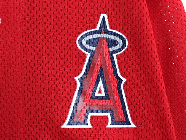 USA製 エンゼルス ベースボール シャツ メンズ XXL / MLB オフィシャル マジェスティック メッシュ 大リーグ ユニフォーム 大きいサイズ 赤