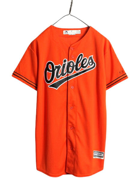 オリオールズ ベースボール シャツ キッズ XL メンズ S 程 MLB オフィシャル マジェスティック 大リーグ ユニフォーム ゲームシャツ 重ね着