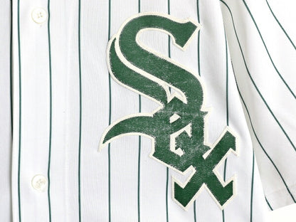 USA製 ホワイトソックス ベースボール シャツ メンズ M 程 MLB オフィシャル マジェスティック 大リーグ ユニフォーム ゲームシャツ 重ね着