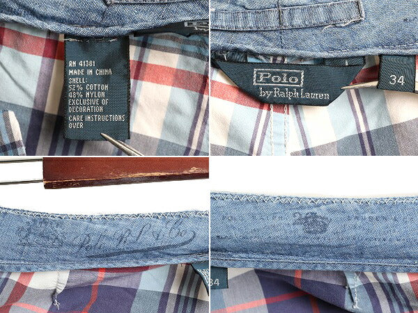 ビンテージ加工 ■ ポロ ラルフローレン チェック ショートパンツ メンズ 34 古着 POLO サーフ スイム 水着 ショーツ 短パン ポケット付き