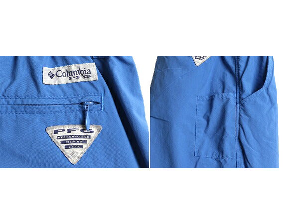 大きいサイズ XL ■ コロンビア フィッシング ナイロン ショートパンツ メンズ Columbia スイム サーフ ショーツ 短パン PFG アウトドア 青