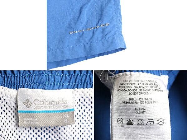 大きいサイズ XL ■ コロンビア フィッシング ナイロン ショートパンツ メンズ Columbia スイム サーフ ショーツ 短パン PFG アウトドア 青