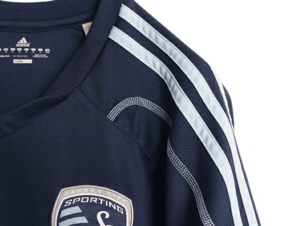 アディダス スポルティング カンザスシティ サッカー ユニフォーム メンズ M 正規品 MLS 11 12 13 モデル オフィシャル 当時物 Tシャツ 紺