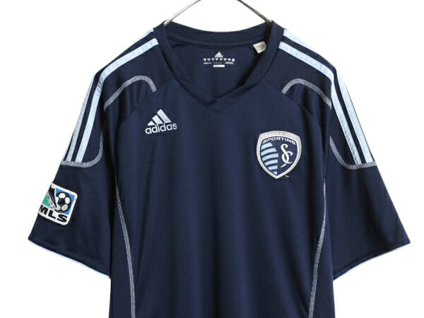 アディダス スポルティング カンザスシティ サッカー ユニフォーム メンズ M 正規品 MLS 11 12 13 モデル オフィシャル 当時物 Tシャツ 紺