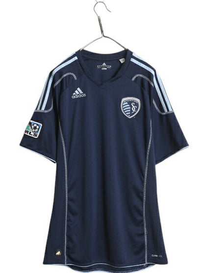アディダス スポルティング カンザスシティ サッカー ユニフォーム メンズ M 正規品 MLS 11 12 13 モデル オフィシャル 当時物 Tシャツ 紺