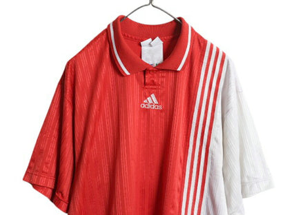 00s USA製 アディダス サッカー プラクティス シャツ メンズ XL オールド ポロシャツ ユニフォーム トレーニング ゲーム ジャージ ツートン