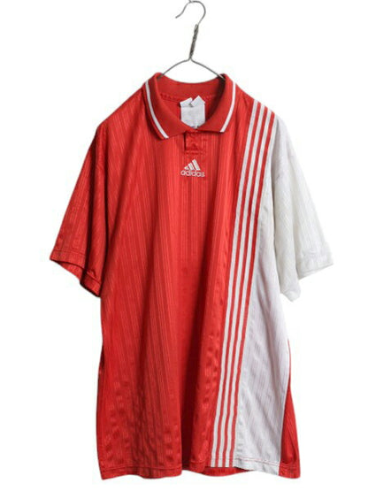 00s USA製 アディダス サッカー プラクティス シャツ メンズ XL オールド ポロシャツ ユニフォーム トレーニング ゲーム ジャージ ツートン