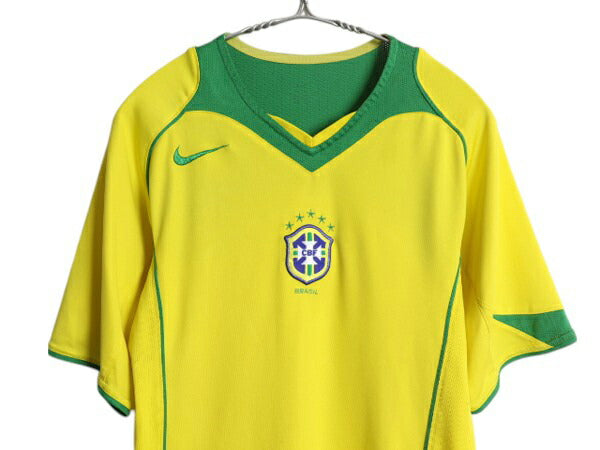 00s ナイキ ブラジル 代表 サッカー ユニフォーム メンズ M 程/ オールド 正規品 2004 コパ アメリカ モデル オフィシャル 当時物 Tシャツ