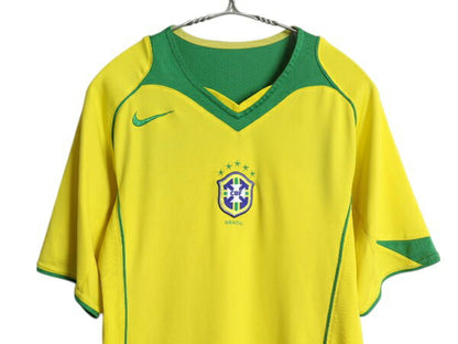 00s ナイキ ブラジル 代表 サッカー ユニフォーム メンズ M 程/ オールド 正規品 2004 コパ アメリカ モデル オフィシャル 当時物 Tシャツ