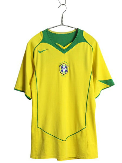 00s ナイキ ブラジル 代表 サッカー ユニフォーム メンズ M 程/ オールド 正規品 2004 コパ アメリカ モデル オフィシャル 当時物 Tシャツ
