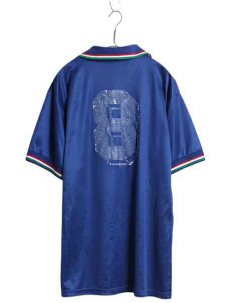 90s USA製 イタリア 代表 タイプ サッカー ユニフォーム メンズ L / オールド  ポロシャツ ユニフォーム トレーニング ジャージ 半袖シャツ