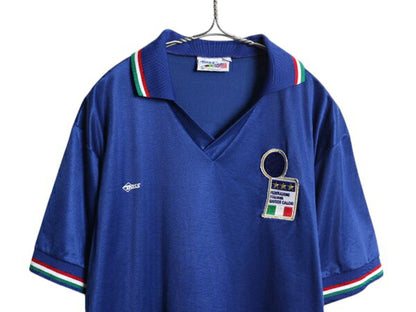 90s USA製 イタリア 代表 タイプ サッカー ユニフォーム メンズ L / オールド  ポロシャツ ユニフォーム トレーニング ジャージ 半袖シャツ
