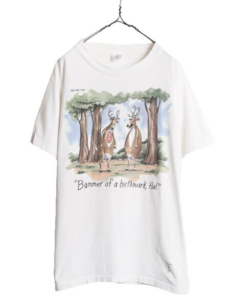 90s USA製 ジョーク イラスト プリント Tシャツ メンズ L / オールド アート グラフィック キャラクター シングルステッチ ヘビーウェイト