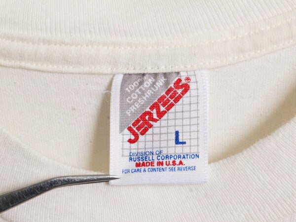 90s USA製 キャラクター イラスト プリント Tシャツ メンズ レディース L 古着 90年代 オールド 当時物 メッセージ アート ヘビーウェイト