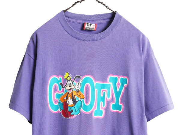 90s USA製 ディズニー オフィシャル グーフィー プリント Tシャツ メンズ レディース S M 90年代 オールド キャラクター シングルステッチ