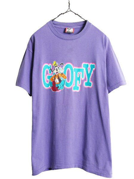 90s USA製 ディズニー オフィシャル グーフィー プリント Tシャツ メンズ レディース S M 90年代 オールド キャラクター シングルステッチ