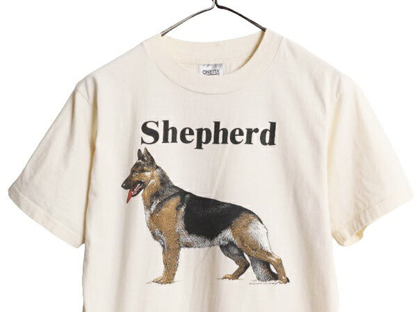 80s USA製 ドッグ アート イラスト プリント Tシャツ メンズ レディース M / ヴィンテージ イヌ アニマル シングルステッチ ヘビーウェイト