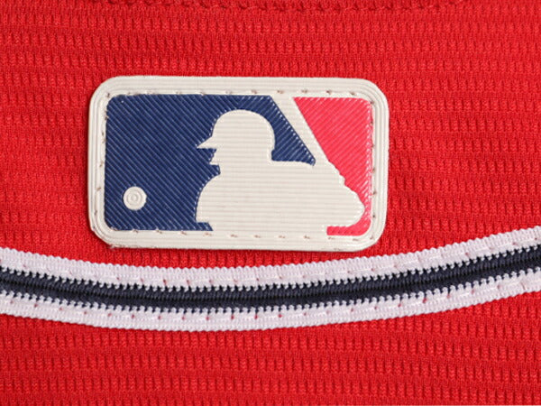 ブレーブス ベースボール シャツ メンズ XL 程 古着 MLB オフィシャル マジェスティック 大リーグ ユニフォーム ゲームシャツ 大きいサイズ