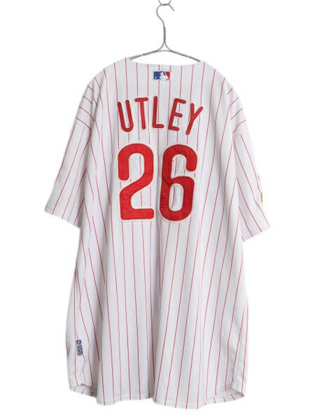 USA製 フィリーズ ベースボール シャツ メンズ XXXL 程/ MLB オフィシャル マジェスティック 大リーグ ユニフォーム ジャージ 大きいサイズ