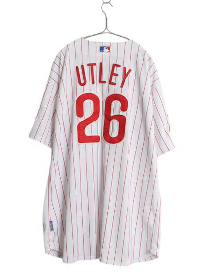 USA製 フィリーズ ベースボール シャツ メンズ XXXL 程/ MLB オフィシャル マジェスティック 大リーグ ユニフォーム ジャージ 大きいサイズ