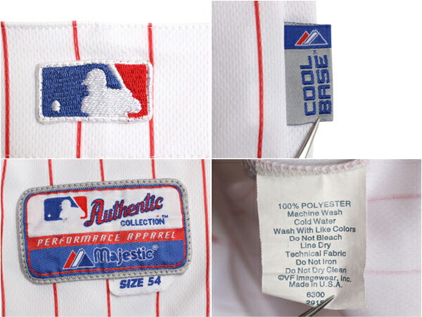 USA製 フィリーズ ベースボール シャツ メンズ XXXL 程/ MLB オフィシャル マジェスティック 大リーグ ユニフォーム ジャージ 大きいサイズ