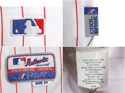 USA製 フィリーズ ベースボール シャツ メンズ XXXL 程/ MLB オフィシャル マジェスティック 大リーグ ユニフォーム ジャージ 大きいサイズ