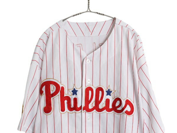 USA製 フィリーズ ベースボール シャツ メンズ XXXL 程/ MLB オフィシャル マジェスティック 大リーグ ユニフォーム ジャージ 大きいサイズ