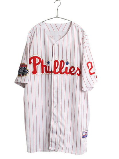 USA製 フィリーズ ベースボール シャツ メンズ XXXL 程/ MLB オフィシャル マジェスティック 大リーグ ユニフォーム ジャージ 大きいサイズ