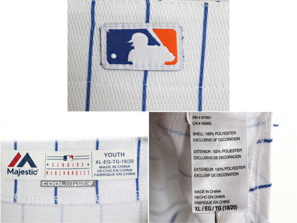 メッツ ベースボール シャツ キッズ XL メンズ S 程/ MLB オフィシャル マジェスティック 大リーグ ユニフォーム 半袖シャツ ゲームシャツ