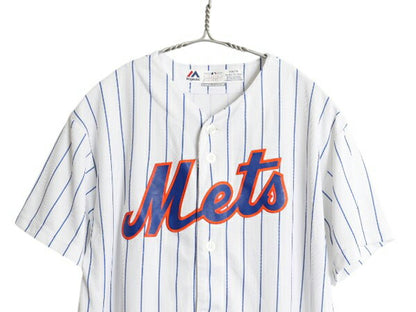 メッツ ベースボール シャツ キッズ XL メンズ S 程/ MLB オフィシャル マジェスティック 大リーグ ユニフォーム 半袖シャツ ゲームシャツ