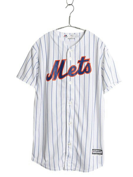 メッツ ベースボール シャツ キッズ XL メンズ S 程/ MLB オフィシャル マジェスティック 大リーグ ユニフォーム 半袖シャツ ゲームシャツ