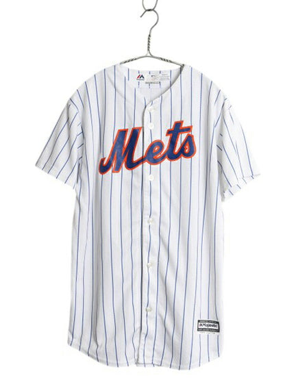 メッツ ベースボール シャツ キッズ XL メンズ S 程/ MLB オフィシャル マジェスティック 大リーグ ユニフォーム 半袖シャツ ゲームシャツ