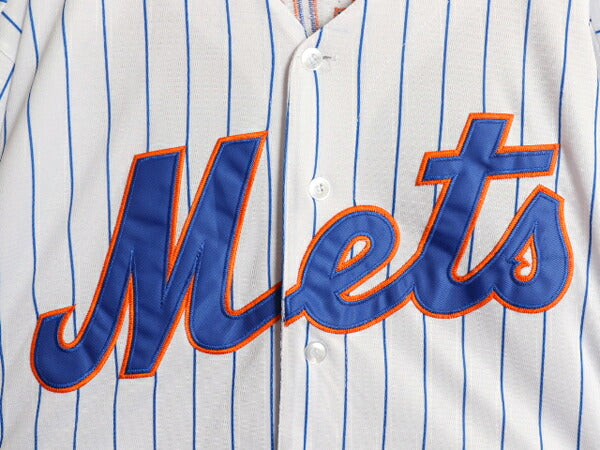 メッツ ベースボール シャツ メンズ L 古着 MLB オフィシャル マジェスティック 大リーグ ユニフォーム ゲームシャツ ジャージ 半袖シャツ