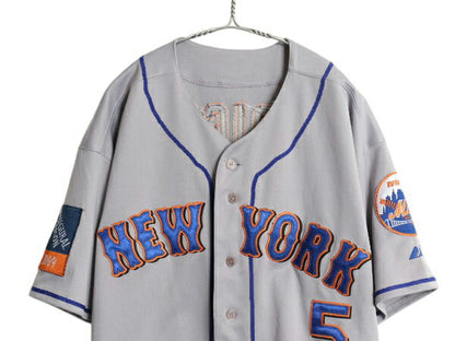 メッツ ベースボール シャツ メンズ XL 程/ MLB オフィシャル マジェスティック 大リーグ ユニフォーム ゲームシャツ 半袖シャツ ジャージ
