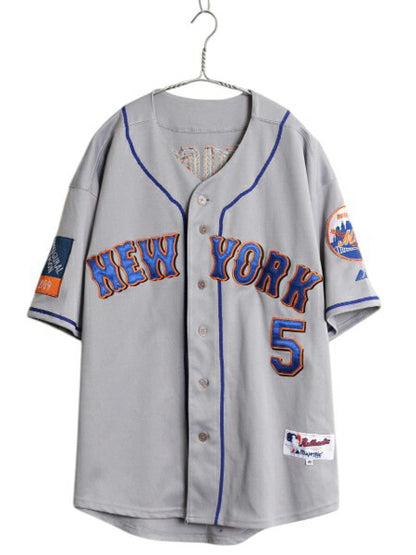 メッツ ベースボール シャツ メンズ XL 程/ MLB オフィシャル マジェスティック 大リーグ ユニフォーム ゲームシャツ 半袖シャツ ジャージ