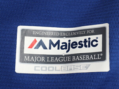 メッツ ベースボール シャツ メンズ L / 古着 MLB オフィシャル マジェスティック 大リーグ ユニフォーム ゲームシャツ 重ね着 半袖シャツ