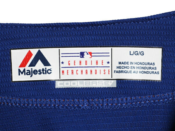 メッツ ベースボール シャツ メンズ L / 古着 MLB オフィシャル マジェスティック 大リーグ ユニフォーム ゲームシャツ 重ね着 半袖シャツ