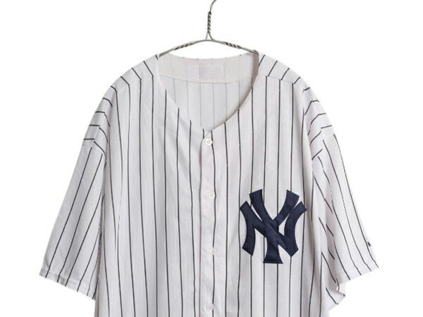 ヤンキース ベーブルース ベースボール シャツ メンズ XXXL 程 MLB オフィシャル 野球 マジェスティック 大リーグ 大きいサイズ ジャージ
