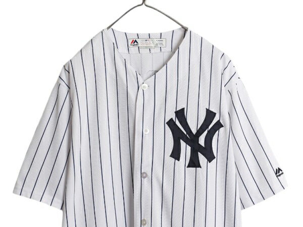 USA製 ヤンキース ベースボール シャツ メンズ XL / MLB オフィシャル マジェスティック 大リーグ ユニフォーム ゲームシャツ 大きいサイズ