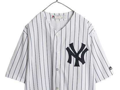 USA製 ヤンキース ベースボール シャツ メンズ XL / MLB オフィシャル マジェスティック 大リーグ ユニフォーム ゲームシャツ 大きいサイズ