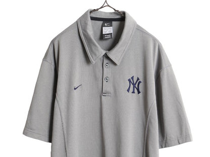 MLB オフィシャル ナイキ ヤンキース 半袖 ポロシャツ メンズ XL NIKE ベースボール スウッシュ 大きいサイズ メジャーリーグ プルオーバー